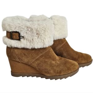 Koolaburra By Ugg Elaine Bootie Brown Suede Leather Ankle Bootie Size 39